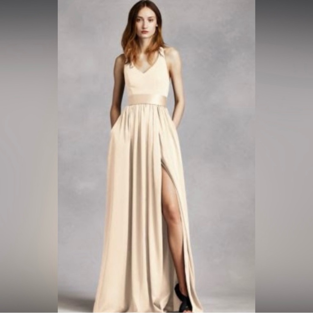 White by Vera Wang halter neck bridesmade dress
